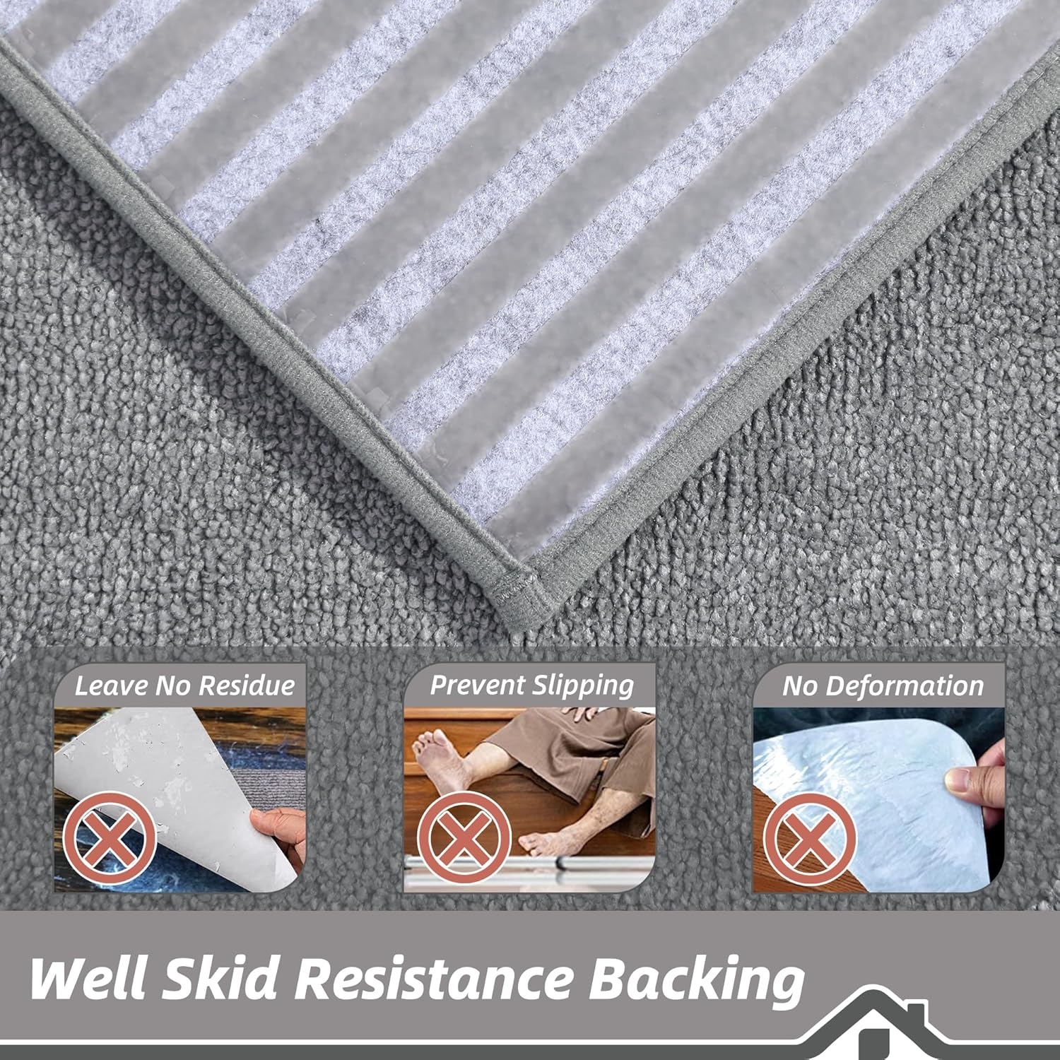 Alfombra BEQHAUSE antideslizante para escaleras - Imagen 2