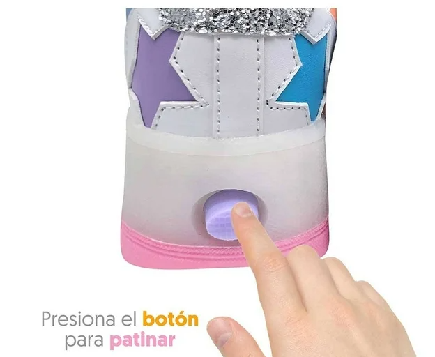 Tenis-Patín para Niña estrellas 2 en 1 Talla 19 - Imagen 2