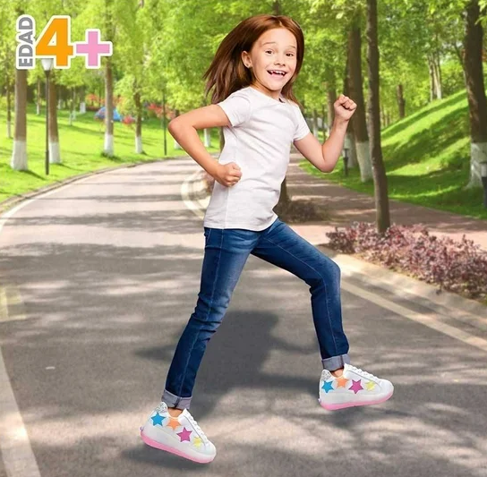 Tenis-Patín para Niña estrellas 2 en 1 Talla 19 - Imagen 3