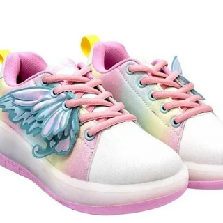 Tenis-Patín para Niña Mariposa 2 en 1 Talla 19
