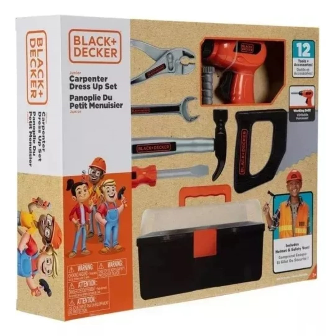 Conjunto de disfraz de carpintero junior de Black Decker (12 piezas) - Imagen 2