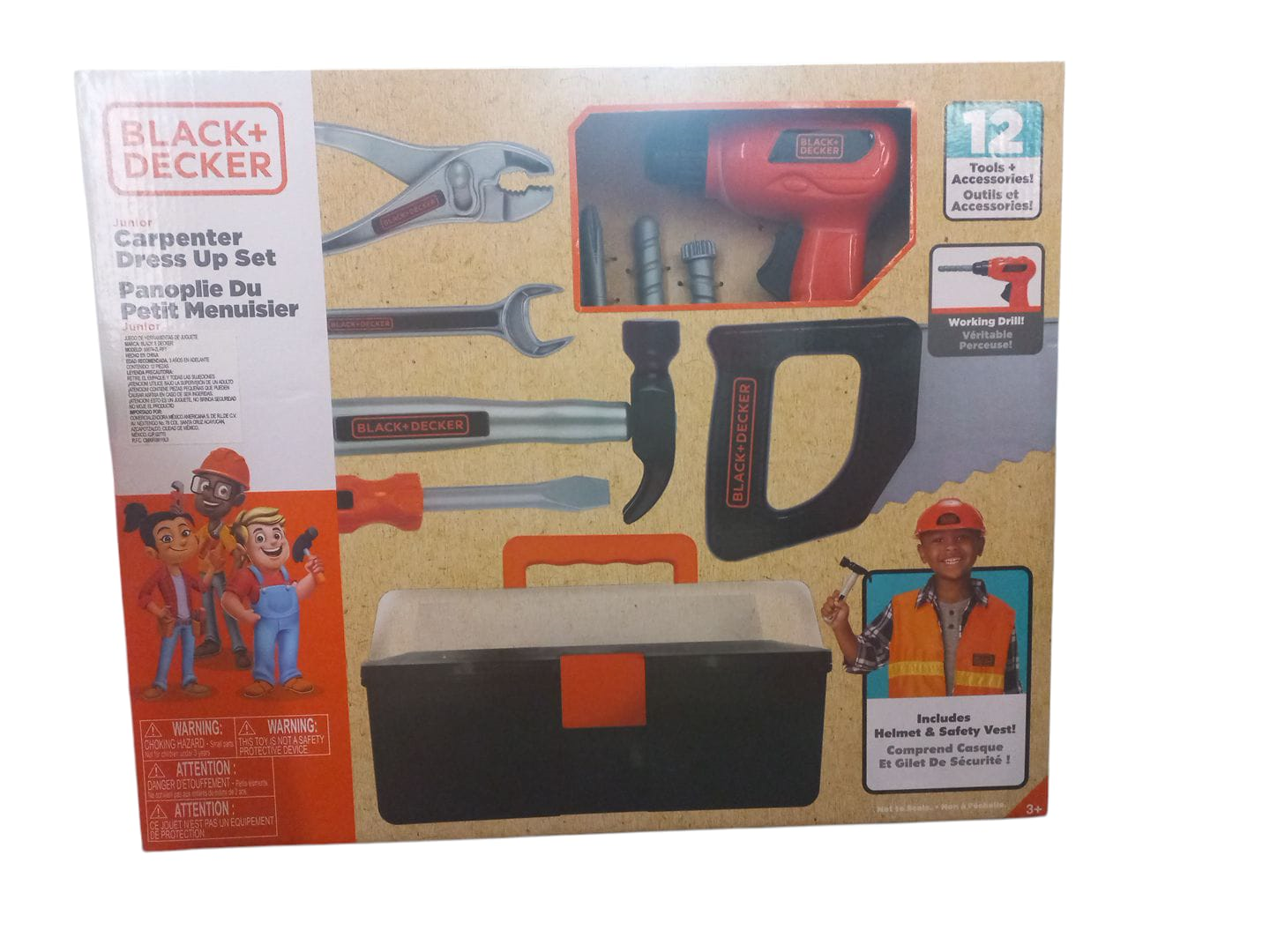 Conjunto de disfraz de carpintero junior de Black Decker (12 piezas) - Imagen 4